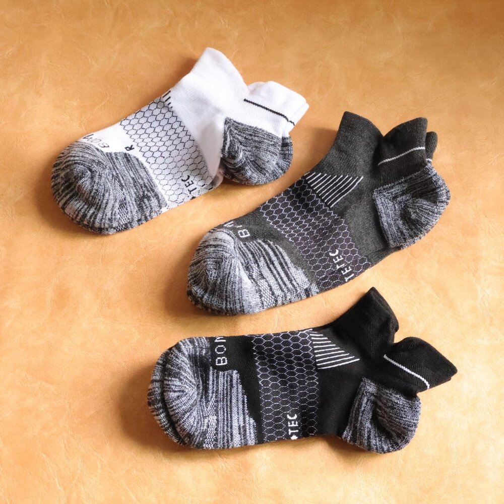 3-Pack Bombas Women's Running Ankle Socks Size M